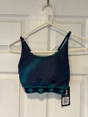 Double-Strap Navy and Teal Sports Bralette